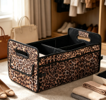 Foldable Multi-Compartment Leopard-Print Trunk Organizer - Image 2