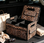Foldable Multi-Compartment Leopard-Print Trunk Organizer