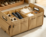 Foldable Multi-Compartment Mustard-Yellow Organizer With Adjustable Straps - Image 2