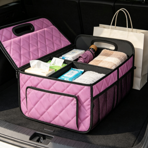 Waterproof Polyester, Reinforced-Handle, Foldable Trunk Organizer