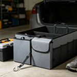 Foldable Multi-Compartment Trunk Organizer With Adjustable Straps - Image 2