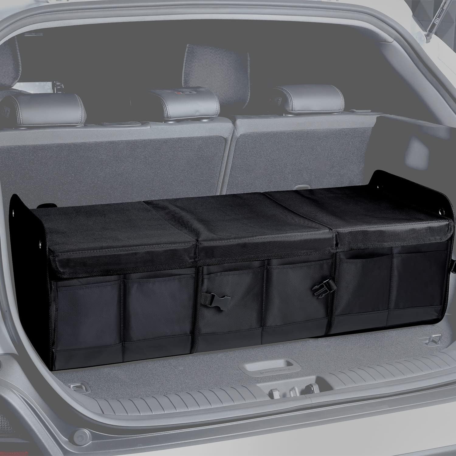71mC3FGccLL._AC_SL1500_.jpg Heavy-Duty Oxford Cloth, Adjustable, Foldable, Large Trunk Organizer - Image 1