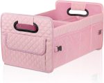 Multi-Compartment, Adjustable-Strap, Foldable Pink Organizer