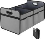 Non-Slip, Foldable, Dual-Compartment Gray Trunk Organizer