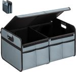 Non-Slip, Foldable, Dual-Compartment Trunk Organizer With Lid